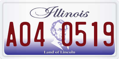 IL license plate A040519