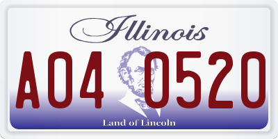 IL license plate A040520