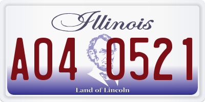 IL license plate A040521
