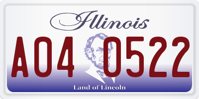 IL license plate A040522