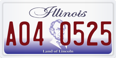 IL license plate A040525