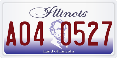 IL license plate A040527