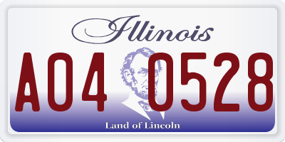 IL license plate A040528