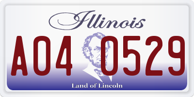 IL license plate A040529