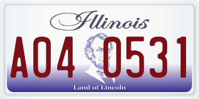 IL license plate A040531