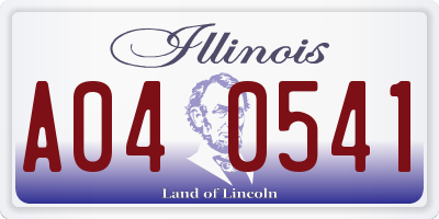 IL license plate A040541