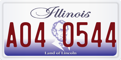 IL license plate A040544