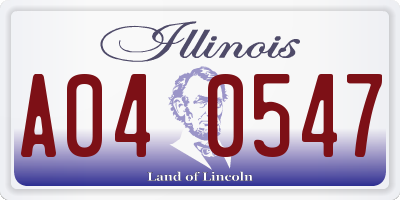 IL license plate A040547