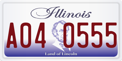 IL license plate A040555
