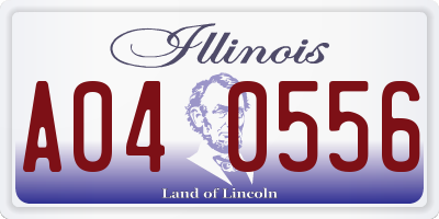 IL license plate A040556