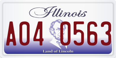 IL license plate A040563