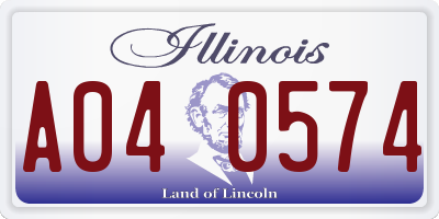IL license plate A040574