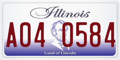 IL license plate A040584
