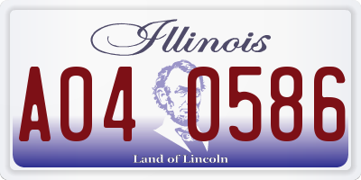 IL license plate A040586