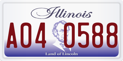IL license plate A040588