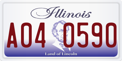 IL license plate A040590