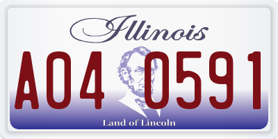 IL license plate A040591