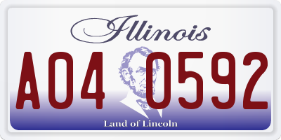 IL license plate A040592