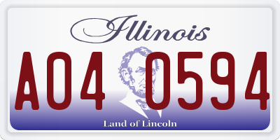 IL license plate A040594