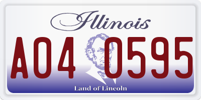IL license plate A040595