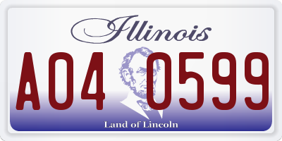 IL license plate A040599