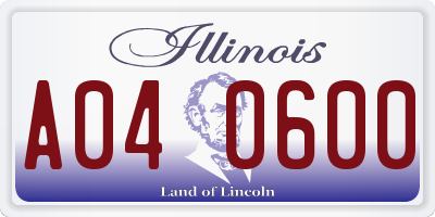 IL license plate A040600