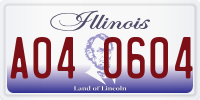 IL license plate A040604