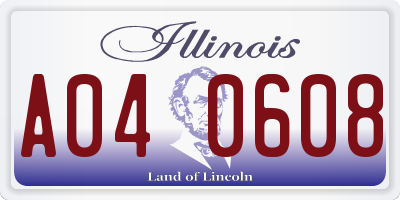 IL license plate A040608