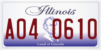 IL license plate A040610