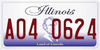IL license plate A040624