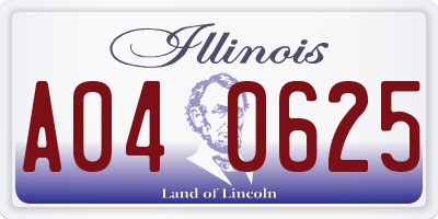 IL license plate A040625