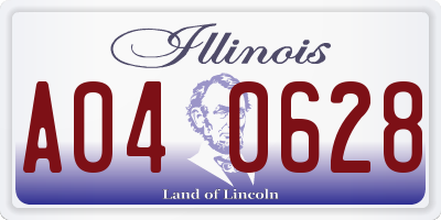 IL license plate A040628