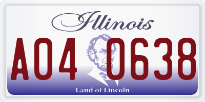 IL license plate A040638