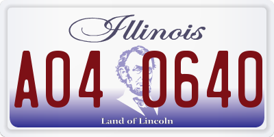 IL license plate A040640