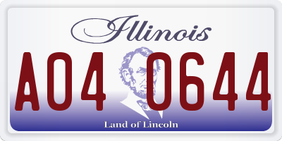 IL license plate A040644