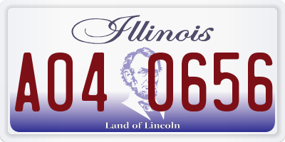 IL license plate A040656