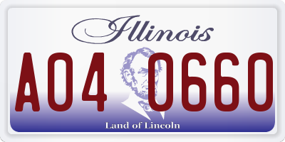 IL license plate A040660