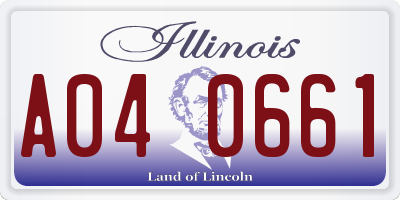 IL license plate A040661
