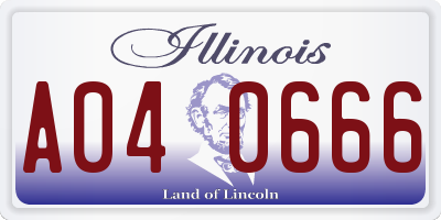 IL license plate A040666