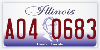 IL license plate A040683
