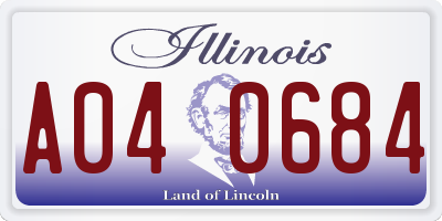 IL license plate A040684