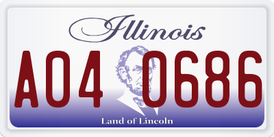 IL license plate A040686