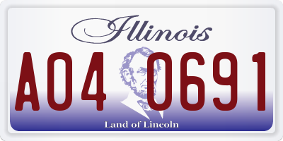 IL license plate A040691