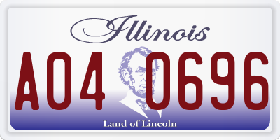 IL license plate A040696