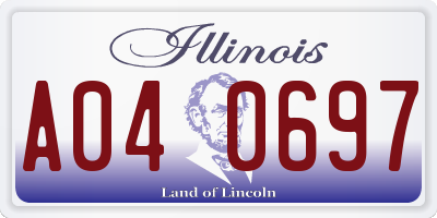 IL license plate A040697