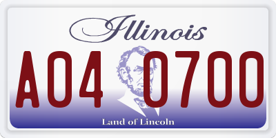 IL license plate A040700