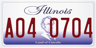 IL license plate A040704