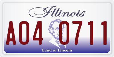 IL license plate A040711