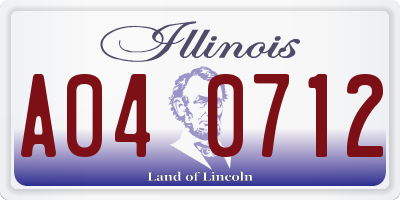 IL license plate A040712