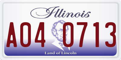 IL license plate A040713